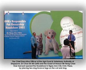 2nd yearly responsible pet ownership road show by AVA, Singapore. Toa Payoh Vets