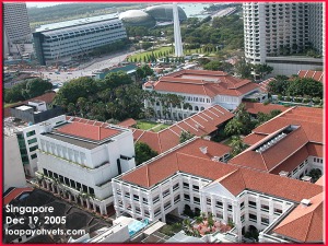 Singapore Esplanade On The Bay (top middle), Raffles City (top right), Raffles Hotel. Toa Payoh Vets 