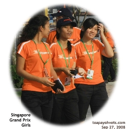 Singapore Grand Prix Girls, Sep 27, 2008. Toa Payoh Vets 
