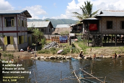 Myanmar's Lake Inle - rural women bathing, washing clothes.  Asiahomes.com Travels and Tours